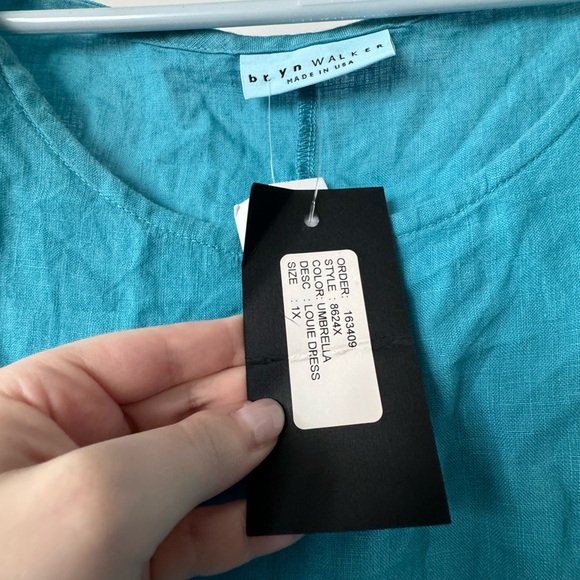 Bryn Walker Blue Linen Dress - Picture 4 of 4